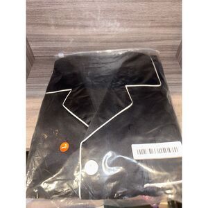 Unbranded Satin Silk Pajama Set Black Top Bottom L Sleepwear Loungewear NWT